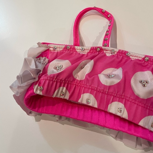 Pink and White Polka Dot Dance Top - Picture 2 of 7